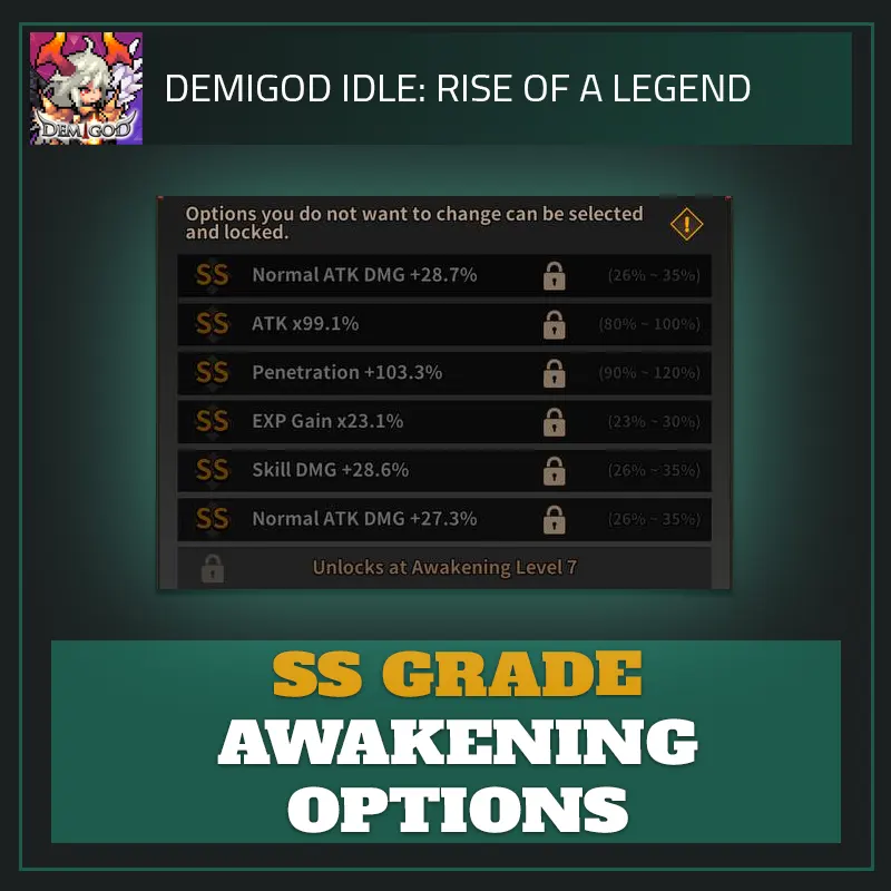SS Grade Awakening Options — Demigod Idle SS Grade Awakening Options — Demigod Idle-Demigod Idle