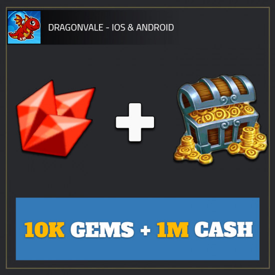 10K Gems + 1M Cash — DragonVale