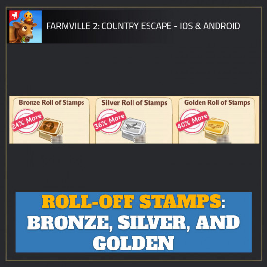 Roll-Off Stamps: Bronze, Silver, and Golden — FarmVille 2