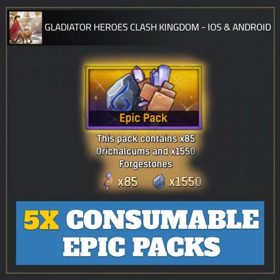 5x Consumable Epic Packs — Gladiator Heroes Clash Kingdom android cheat