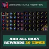 Add All Daily Rewards 20 Times — Grimguard Tactics