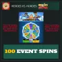 100 Event Spins — Heroes vs. Horde