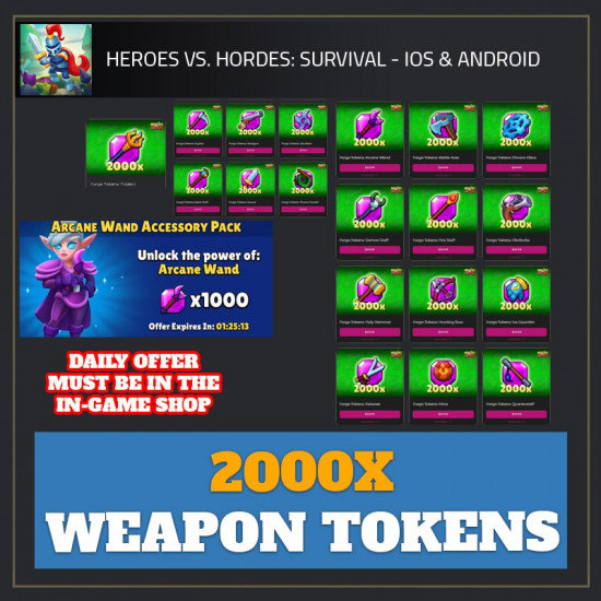 2000x Weapon Tokens — Heroes vs. Horde android cheat