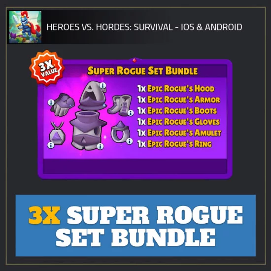 3x Super Rogue Set Bundle — Heroes vs. Horde