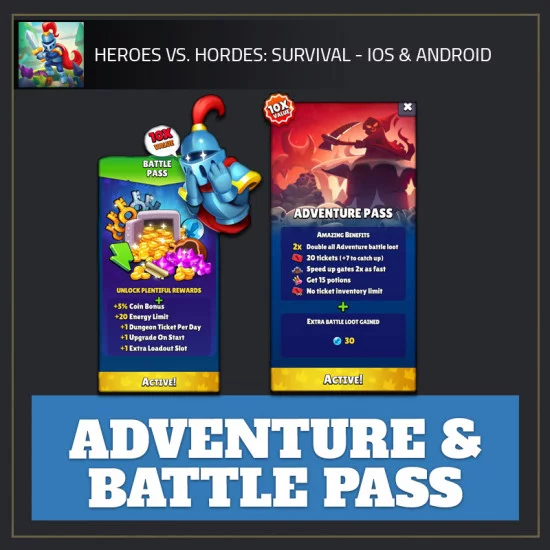 Adventure & Battle Pass — Heroes vs. Horde