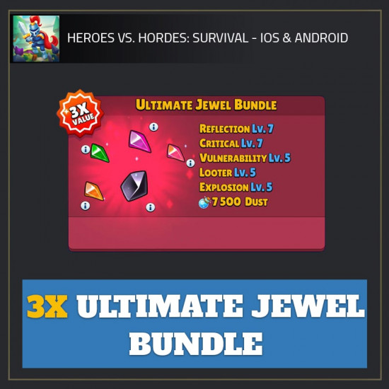 3x Ultimate Jewel Bundle — Heroes vs. Horde android cheat