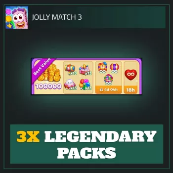 3x Legendary Packs — Jolly Match 3