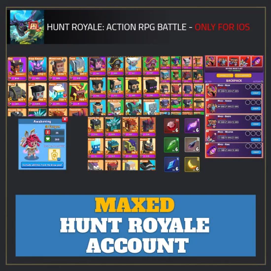 Hunt Royale Maxed Account — (Mythic Gear, All Hunters, Power Stones)