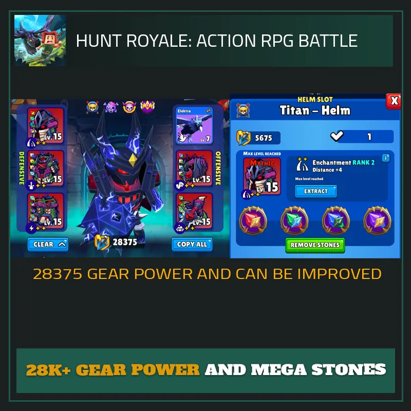 Hunt Royale Maxed Accounts — (Titan's Gear, All Hunters, Power Stones)-Hunt Royale