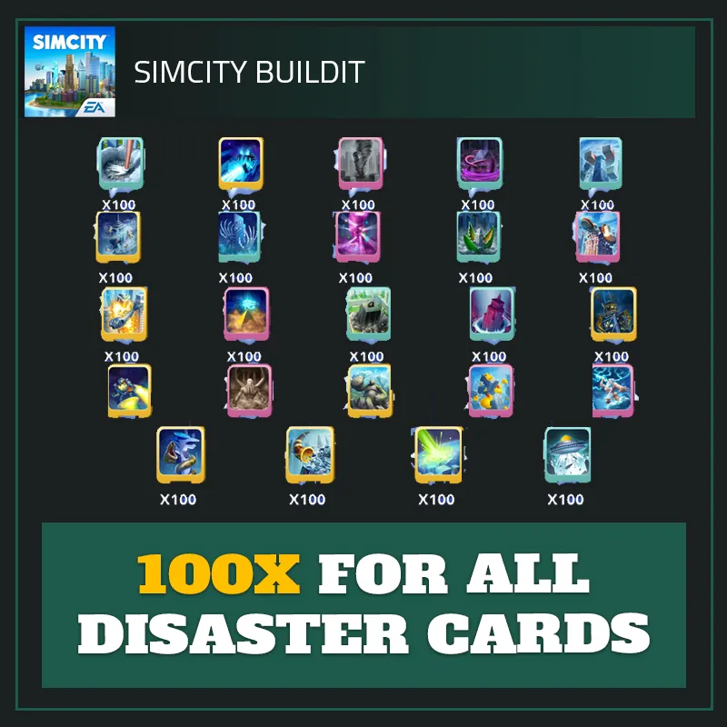 100x For All Disaster Cards — SimCity BuildIt-SimCity BuildIt