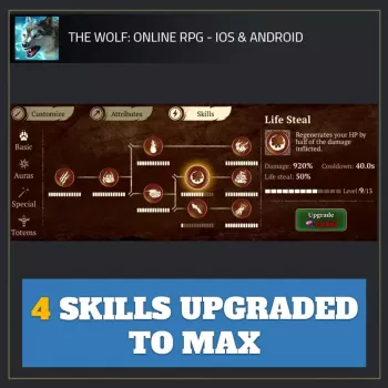 4 Skills Upgraded to MAX — The Wolf Online RPG