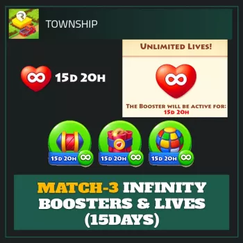 Match-3 Infinity Boosters & Lives (15Days) — Township